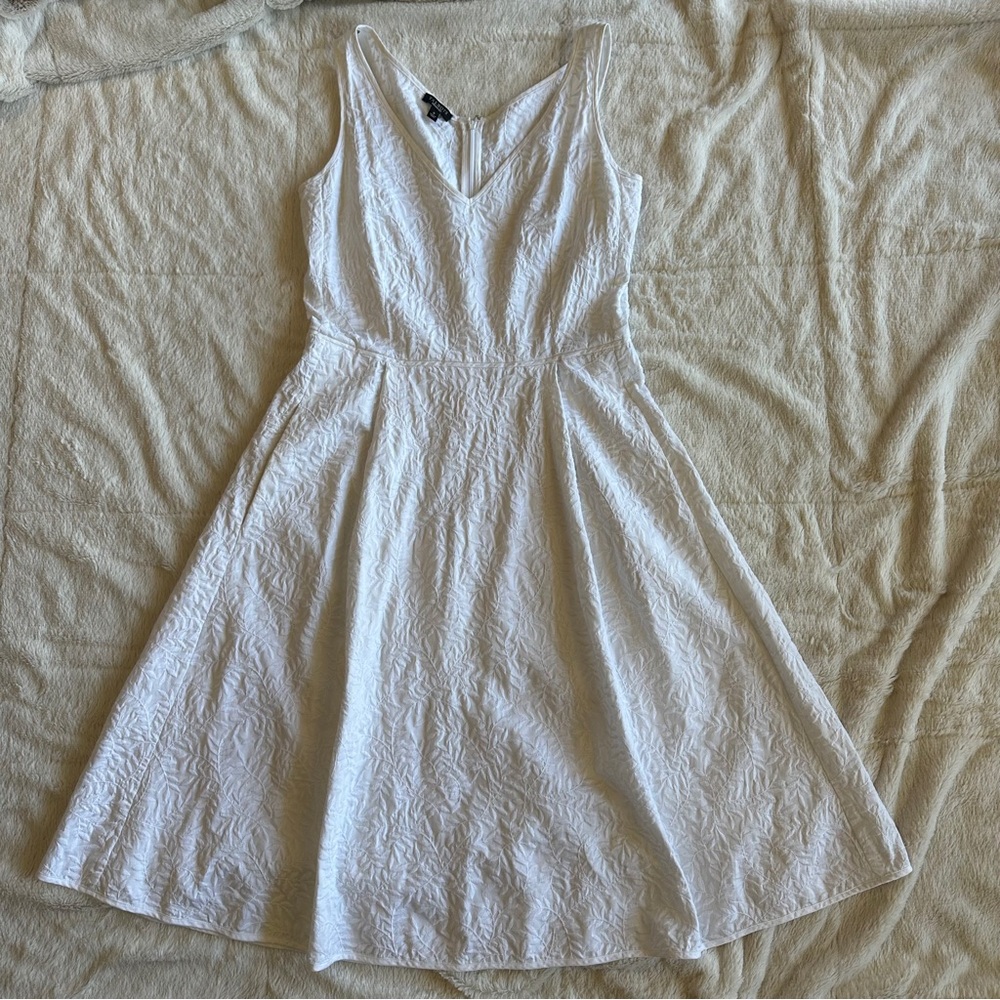 Talbots White Textured Midi Dress, 6